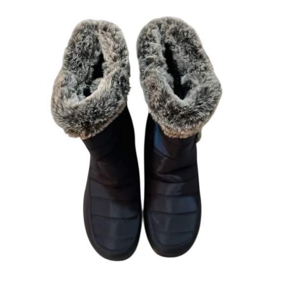 New Women's Blue Winter Boots with Gray Faux Fur Lining Sz 38 - Picture 3 of 8